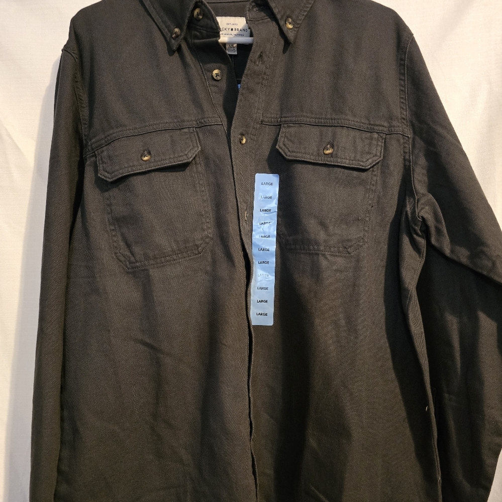 Mens lucky brand button-up jacket in color Raven